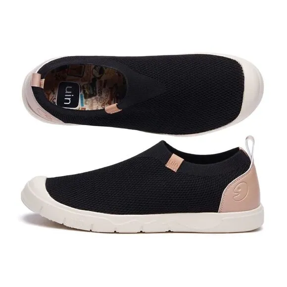UIN Men's Sneakers Lightweight Walking Casual Shoes (Charcoal Black Cadiz II)