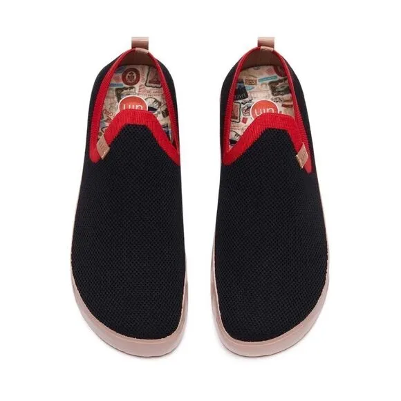 UIN Men's Shoes Slip On Knitted Comfort Sneaker(Fuerteventura- charcoal black)