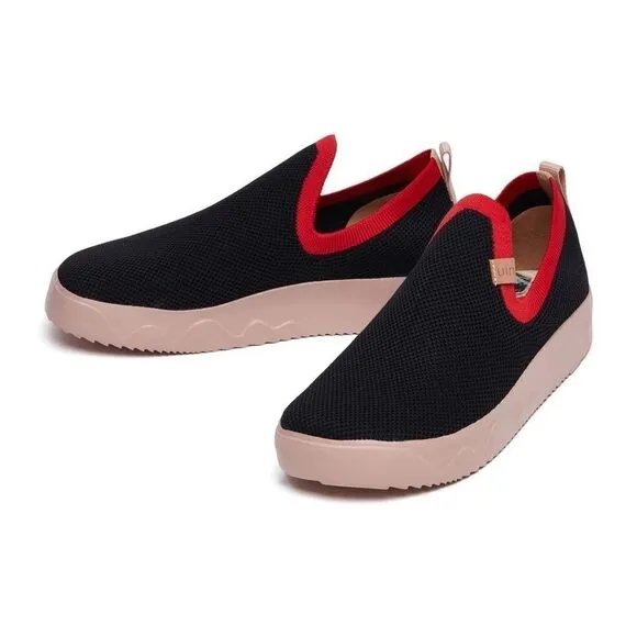 UIN Men's Shoes Slip On Knitted Comfort Sneaker(Fuerteventura- charcoal black)