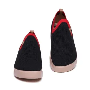 UIN Men's Shoes Slip On Knitted Comfort Sneaker(Fuerteventura- charcoal black)