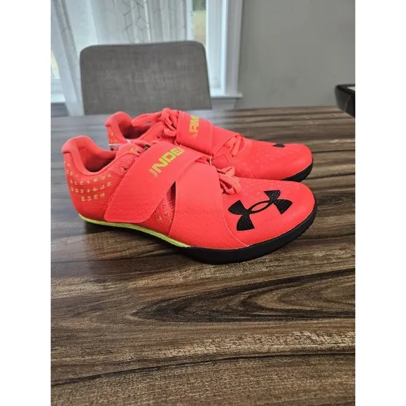 Under Armour HOVR Skyline Long Jump Track Spikes Phoenix Fire Mens Size 9.5 W 11