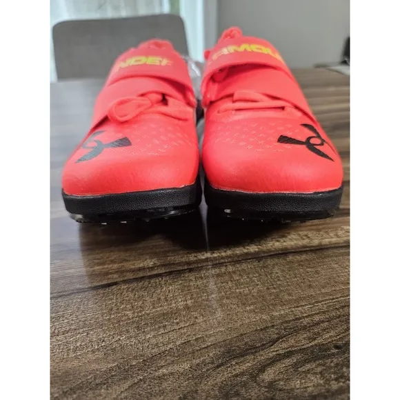Under Armour HOVR Skyline Long Jump Track Spikes Phoenix Fire Mens Size 9.5 W 11