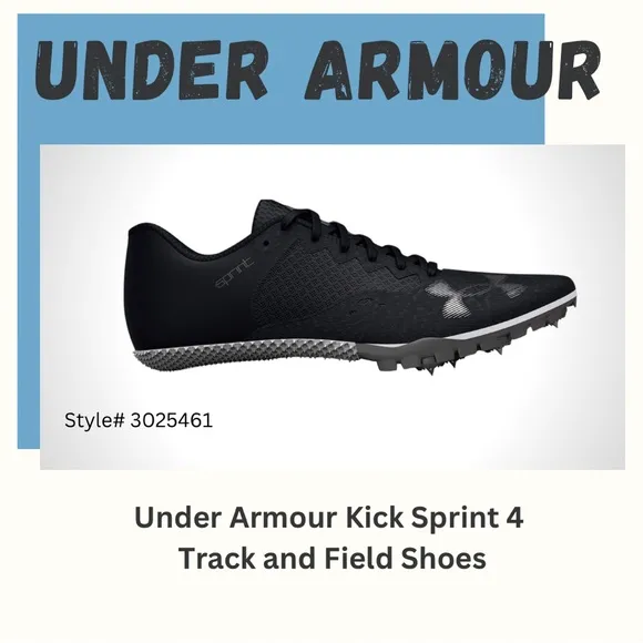 UNDER ARMOUR Kick Sprint 4 Track and Field Spikes, Track Running Shoes Size 8.5
