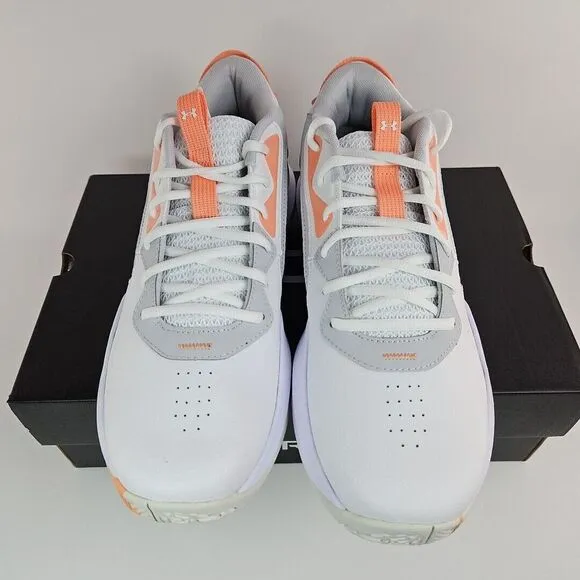 Under Armour Lockdown 6 Basketball Shoes White/Peach‎ Men's Size 11.5 New