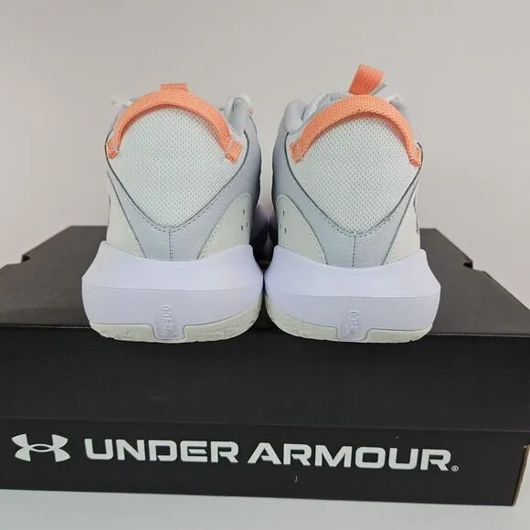 Under Armour Lockdown 6 Basketball Shoes White/Peach‎ Men's Size 11.5 New