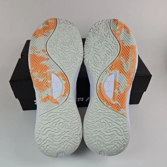 Under Armour Lockdown 6 Basketball Shoes White/Peach‎ Men's Size 11.5 New