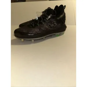 Under Armour Men's Harper 8 Low ST Baseball Size 10.5 Black/Green‎ |3026588-001|