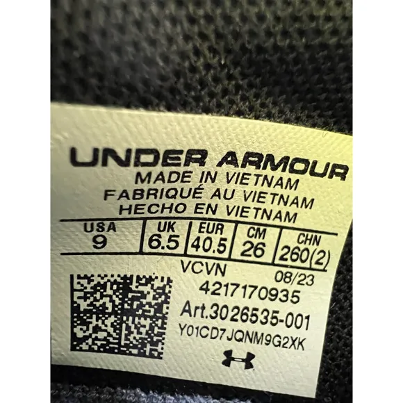 Under Armour Project Rock 6 Black Training Shoes 3026535-001 Women's Size 9