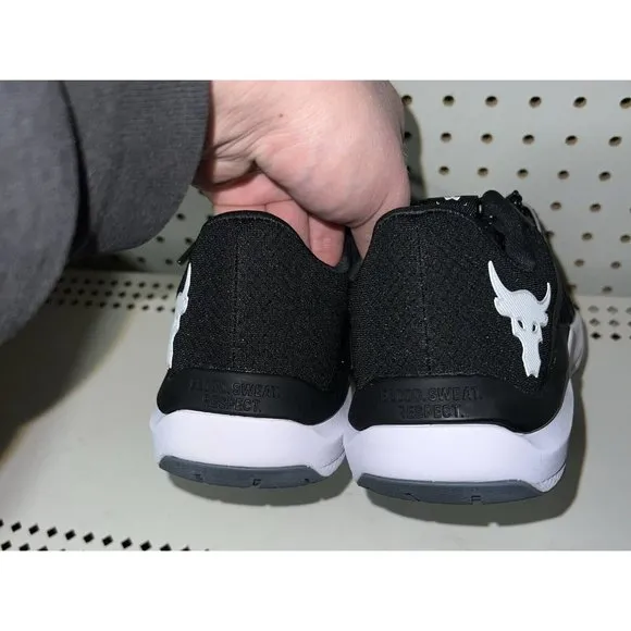 Under Armour Project Rock BSR 2 Mens Athletic Training Shoes Size 8 Black White
