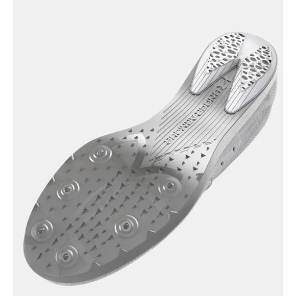 Under Armour Shakedown Elite White Track Field Race Run Spikes Shoes Mens 11 NEW