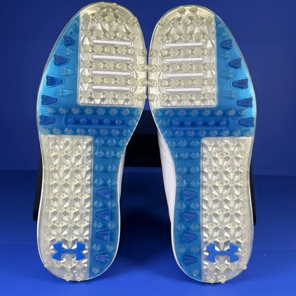 Under Armour UA Golf Women's 9.5 White Blue Spikeless Performance Sneakers Shoes