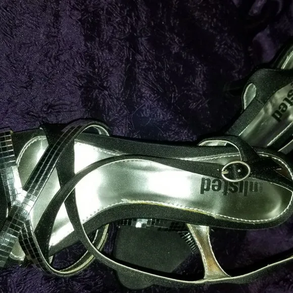 Unlisted Brand Silver &amp; Black Heels Size 6
