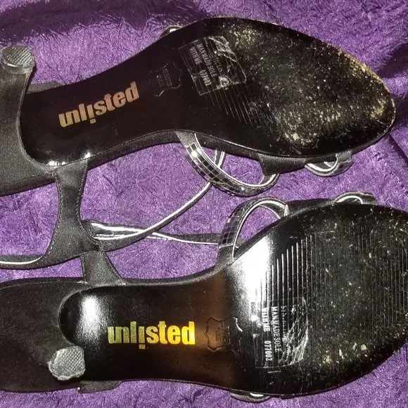 Unlisted Brand Silver &amp; Black Heels Size 6