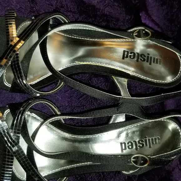 Unlisted Brand Silver &amp; Black Heels Size 6