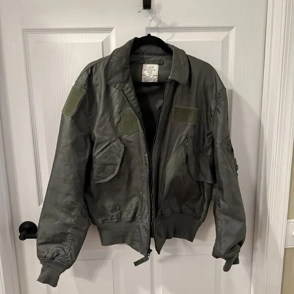 US Military Summer Flyer's Flight Sheen Jacket Sz‎ 42-44 Bomber Fire Resistant