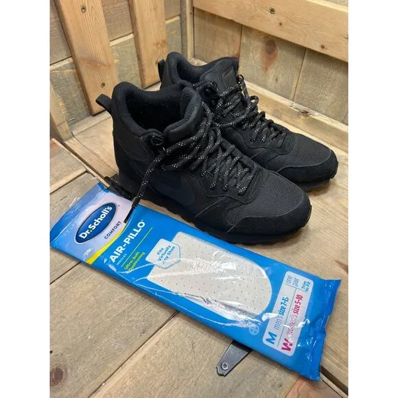 US8 Nike 2016 MD Runner 2 Mid PREM Triple Black Mens Shoes No Insoles