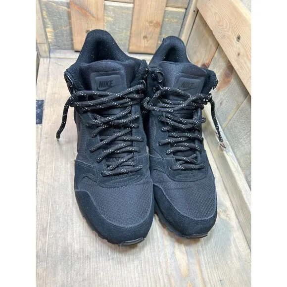 US8 Nike 2016 MD Runner 2 Mid PREM Triple Black Mens Shoes No Insoles