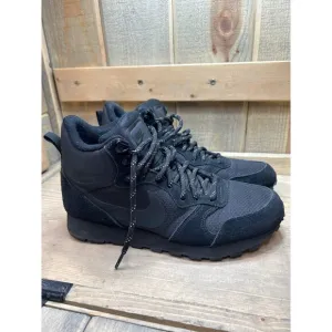 US8 Nike 2016 MD Runner 2 Mid PREM Triple Black Mens Shoes No Insoles