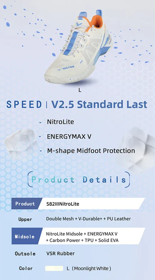 Victor S82III-NitroLite Court Shoe [Lunar White]