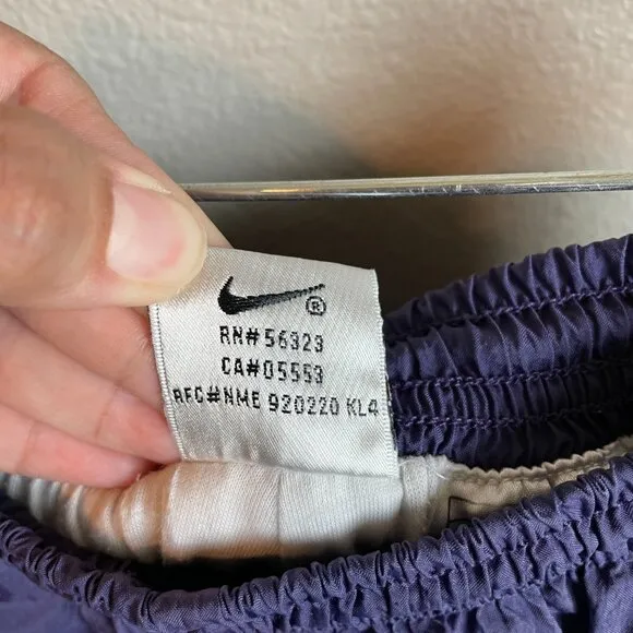 Vintage Nike Track Pants Grape Purple Nylon Joggers Subtle Embroider 90s Small