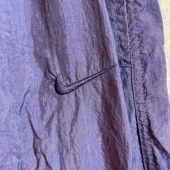 Vintage Nike Track Pants Grape Purple Nylon Joggers Subtle Embroider 90s Small