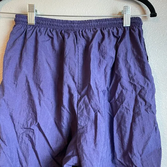 Vintage Nike Track Pants Grape Purple Nylon Joggers Subtle Embroider 90s Small