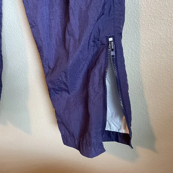 Vintage Nike Track Pants Grape Purple Nylon Joggers Subtle Embroider 90s Small