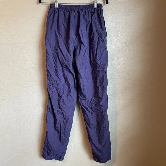 Vintage Nike Track Pants Grape Purple Nylon Joggers Subtle Embroider 90s Small