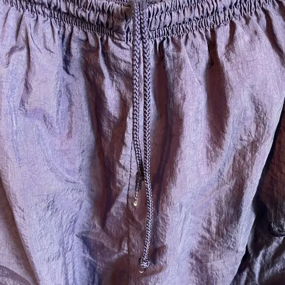 Vintage Nike Track Pants Grape Purple Nylon Joggers Subtle Embroider 90s Small