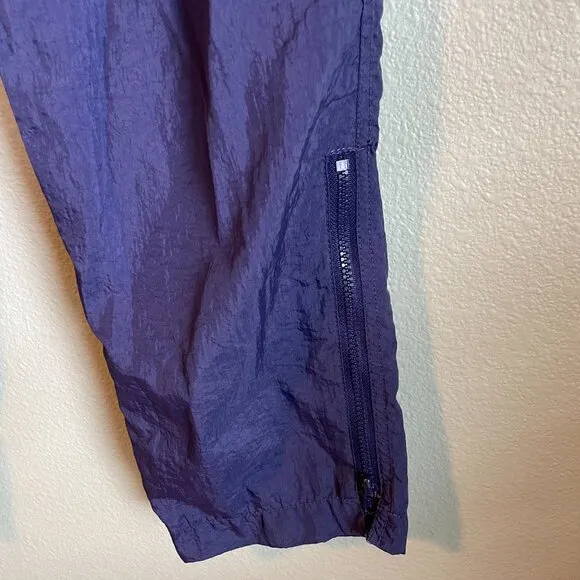 Vintage Nike Track Pants Grape Purple Nylon Joggers Subtle Embroider 90s Small