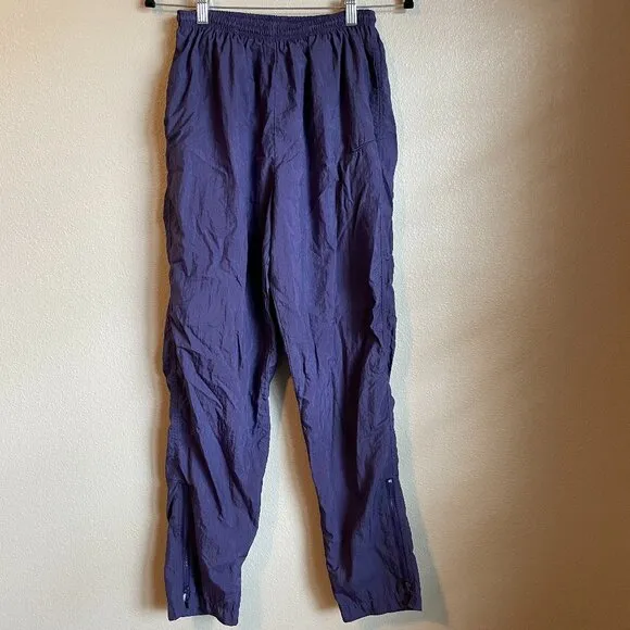 Vintage Nike Track Pants Grape Purple Nylon Joggers Subtle Embroider 90s Small