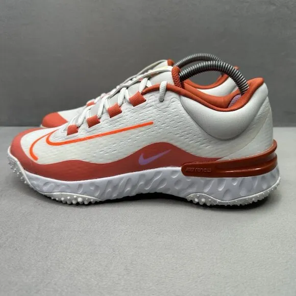 Womens Size 9 Nike Alpha Huarache Elite 4 Turf Softball Shoes White Wild Mango