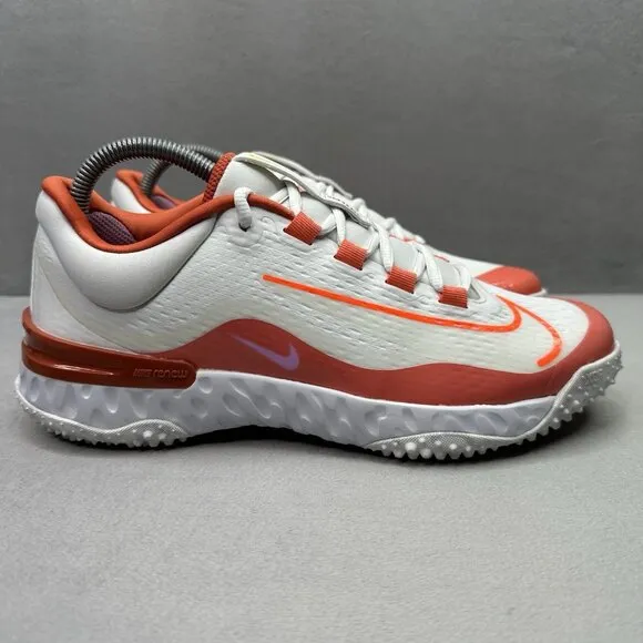 Womens Size 9 Nike Alpha Huarache Elite 4 Turf Softball Shoes White Wild Mango