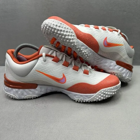 Womens Size 9 Nike Alpha Huarache Elite 4 Turf Softball Shoes White Wild Mango