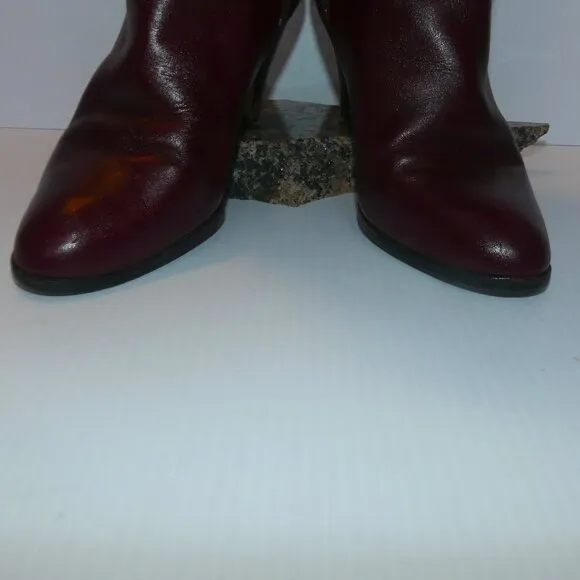 Women's Vintage Bootalinos Cordovan tall heeled boot leather sz 7.5 M