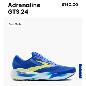 WORN ONCE Men’s 10 Brooks Adrenaline GTS 24 Blue Running Shoes