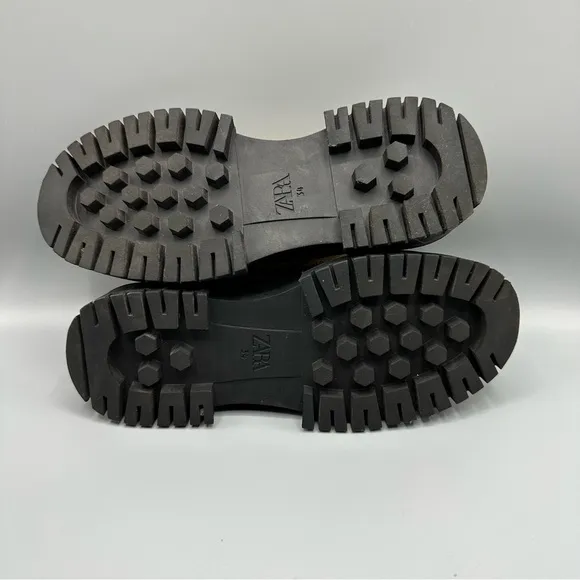 ZARA Kids Leather Loafer shoes tan beige