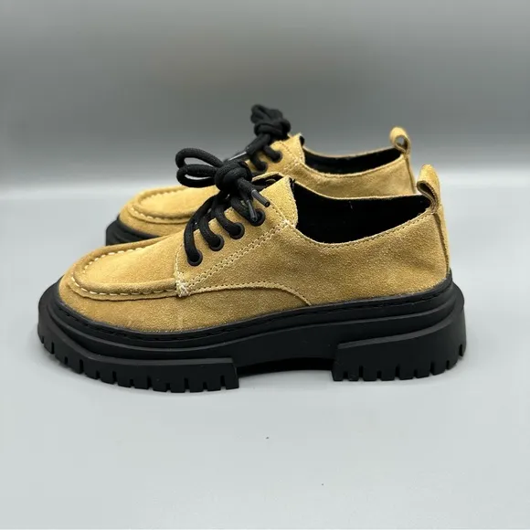 ZARA Kids Leather Loafer shoes tan beige