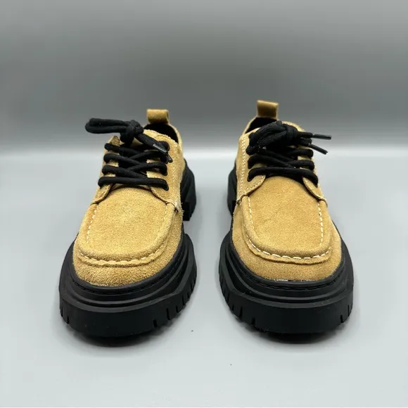 ZARA Kids Leather Loafer shoes tan beige