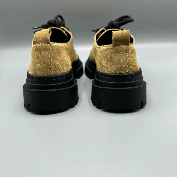 ZARA Kids Leather Loafer shoes tan beige